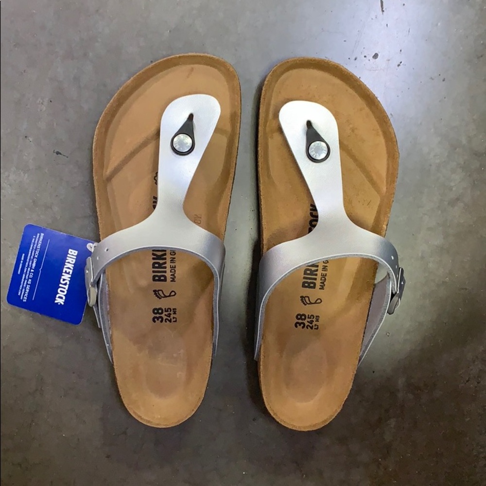 NEW SILVER BIRKENSTOCKS